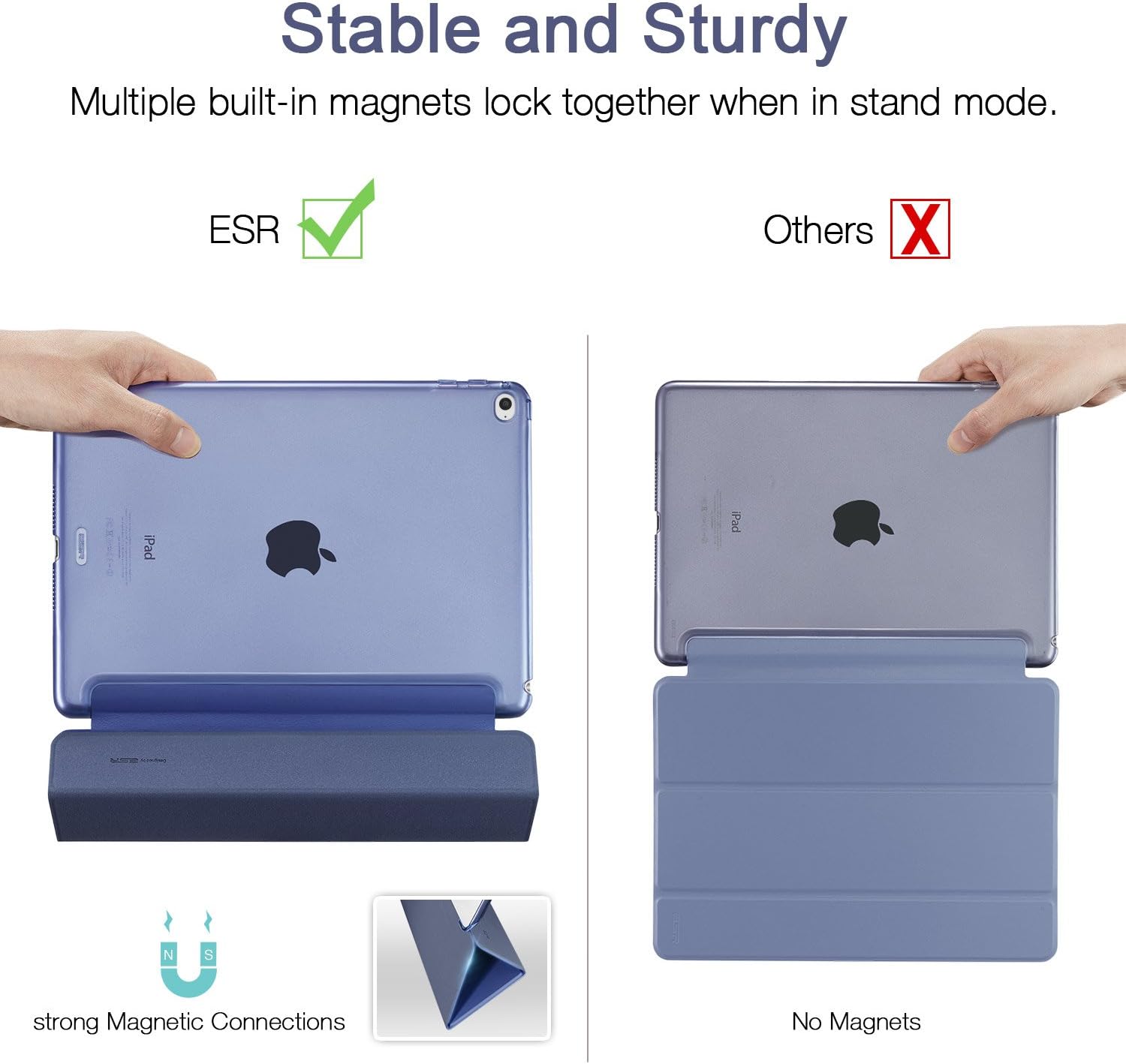 ESR Yippee Trifold Smart Case for iPad Mini 4 / Mini 5, Lightweight Trifold Stand Case with Auto Sleep/Wake Function, Microfiber Lining, Hard Back Cover for iPad Mini 4/5 7.9", Navy Blue