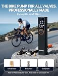 AstroAI L8 Pompe à vélo électrique, Gonflateur de pneus de vélo portable avec jauge de pression et arrêt automatique, 150 PSI Moteur puissant Mini Air Pompe pour Route, Montagne & E-Bike avec soupapes Presta et Schrader