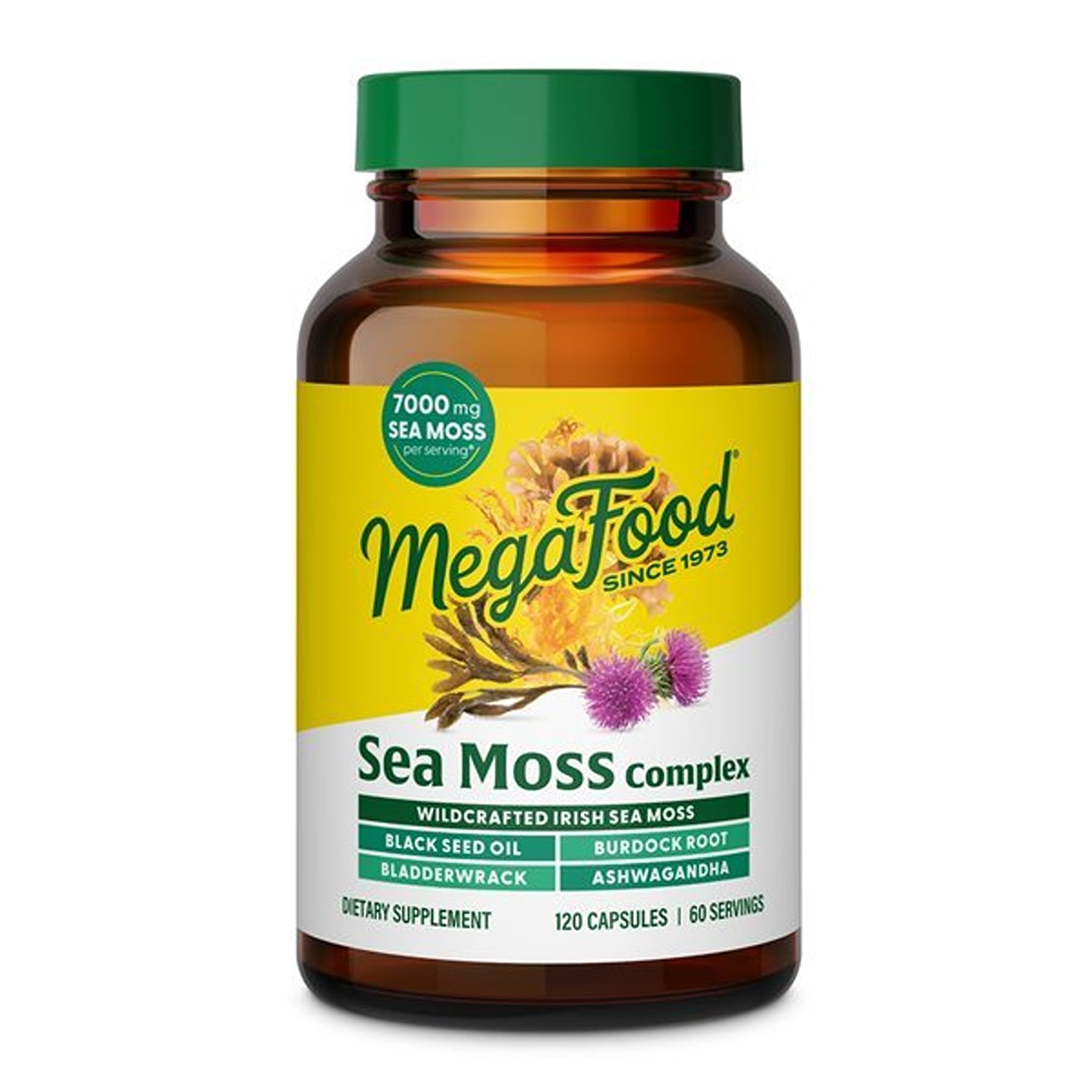 MegaFood Sea Moss Complex, Irish Sea Moss with Black Seed, 120 Capsules