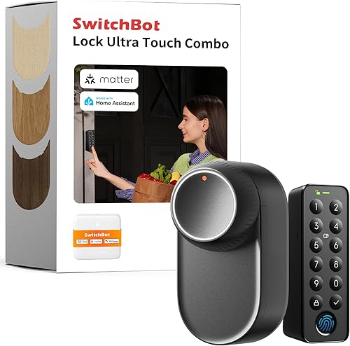 Smart Lock Ultra con teclado, cerradura de puerta de huellas dactilares, control remoto de aplicación, cerrojo de teclado WiFi integrado, desbloqueo