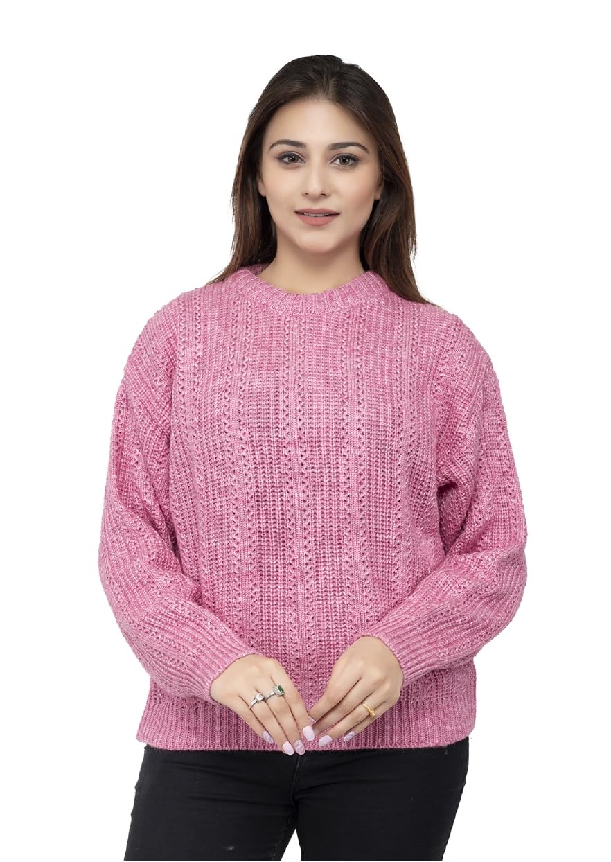 Women 100% Wool Pullover Sweater Regular Fit for Winter Wear | Full Sleeve | Stylish Sweater Crafted with Comfort Fit and Modern Clothing for Winter Wear
