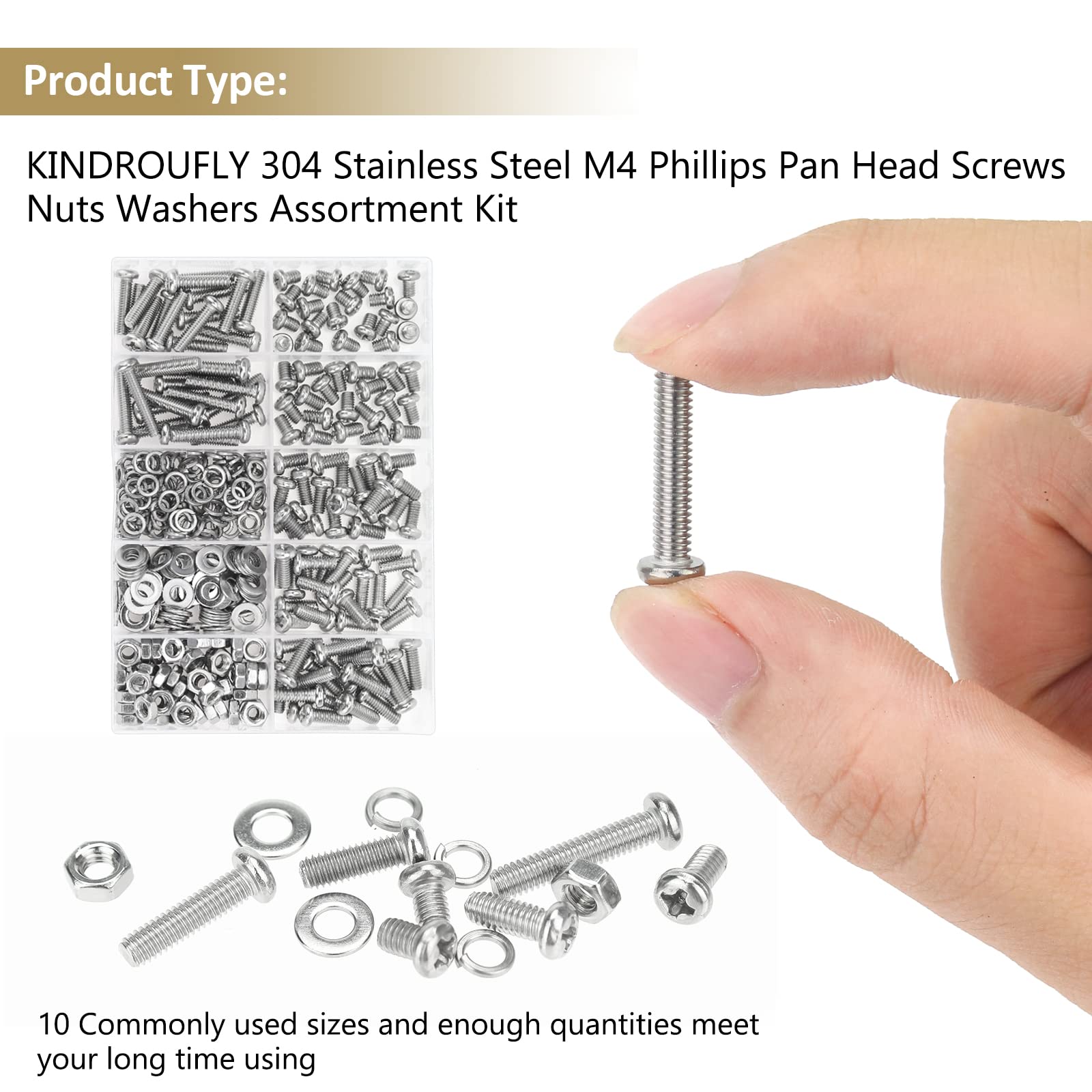 382 Piece Stainless Steel Machine Screws & Nuts Kit -6