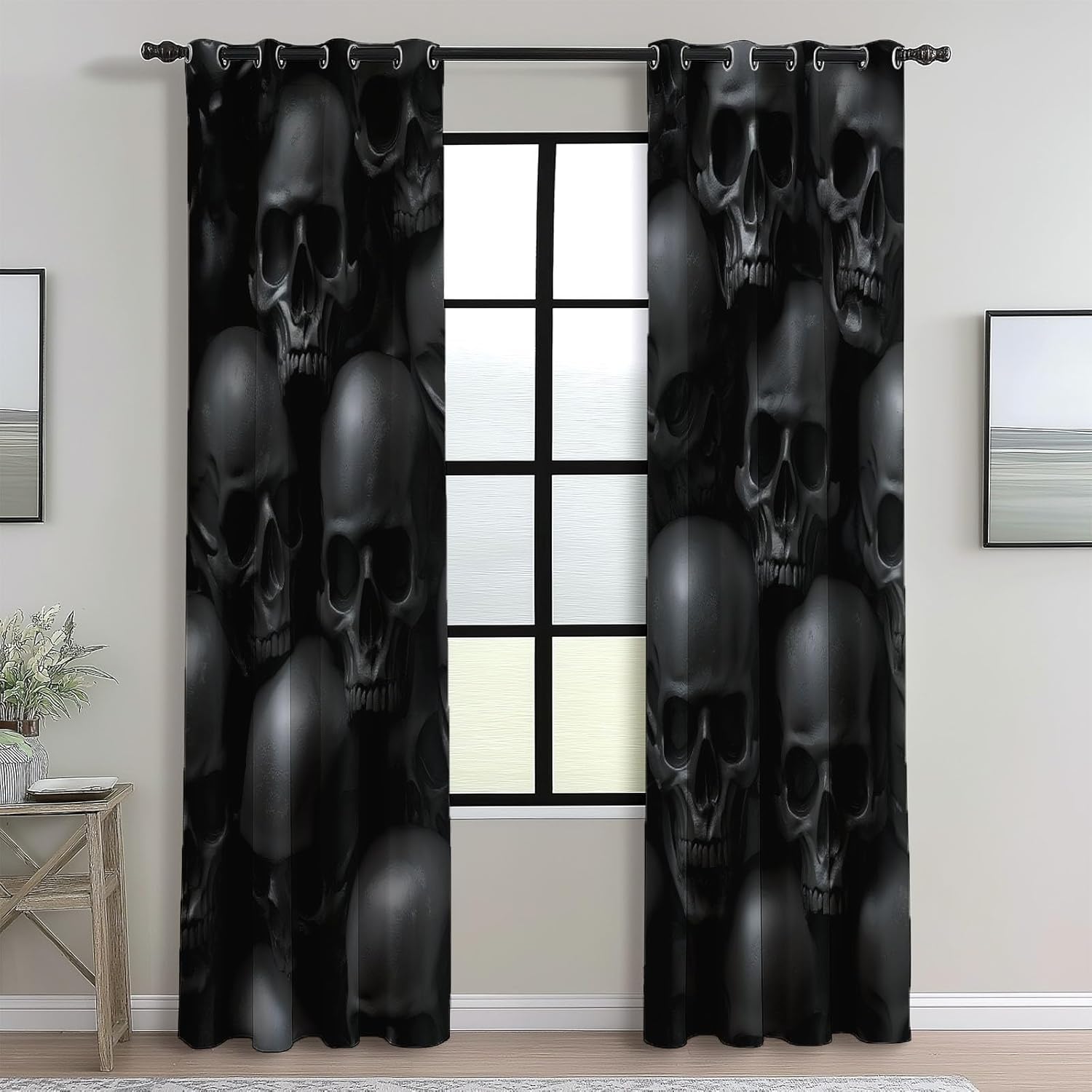 Blackout Curtains Bedroom Fantasy Style Glowing Butterfly Pattern, Geo-Thermal Insulated Energy Efficiency Window Treatment Sets Grommet Drapes for Kids Room 52" W x 63" L (Pack of 2), Purple Blue