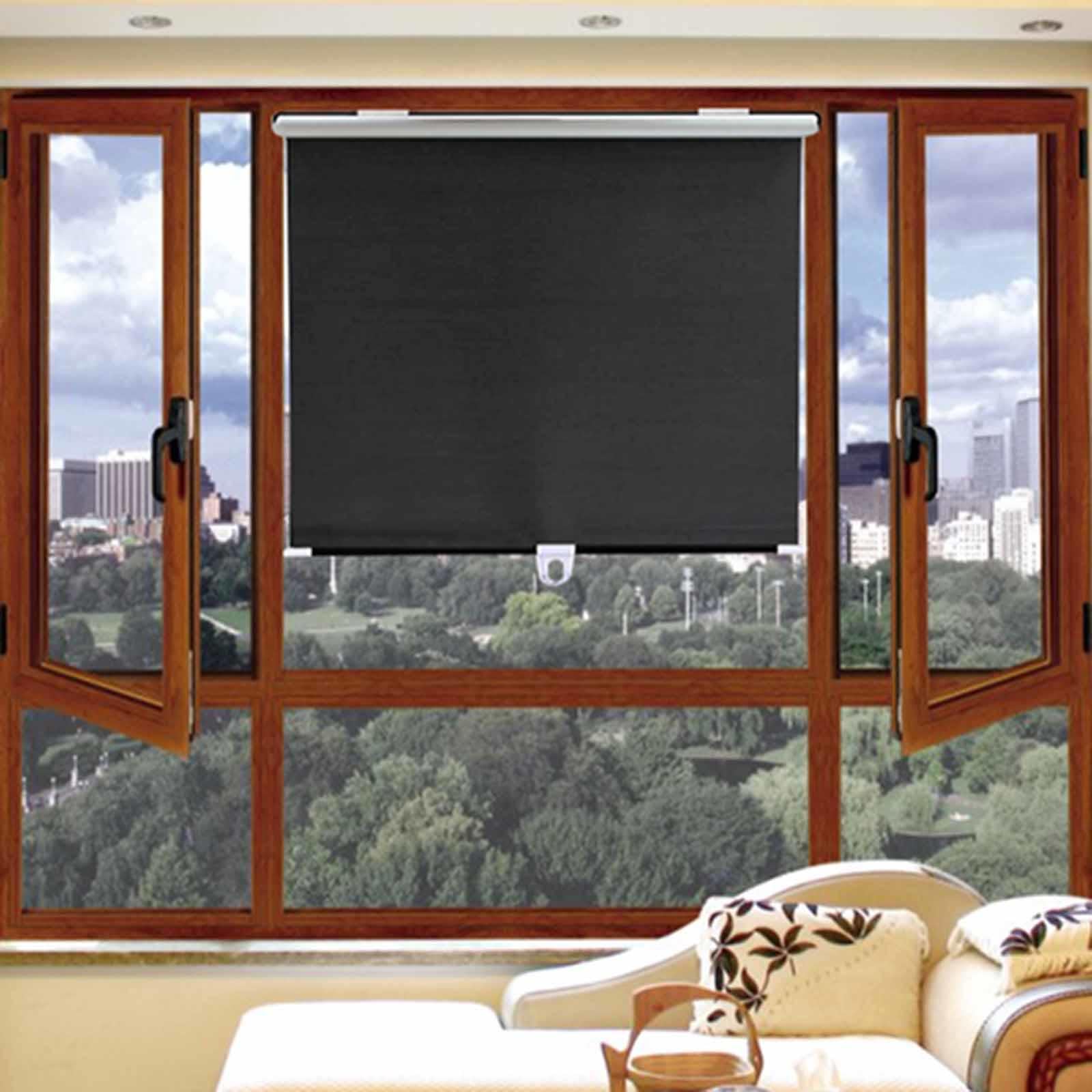 Tende A Rullo Nere Opache,Tende Avvolgibili Oscuranti Portatili Senza Fili,Parasole Tenda A Rullo Per Interni,Tende A Rullo Con Ventosa Con Molla,Senza Necessità Di Forare,Black-58x165cm/23x65in