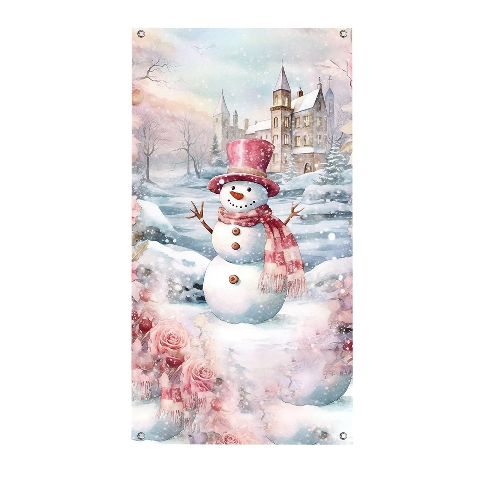 GeMeFv Cornice portafoto in legno con paesaggio invernale, 10 x 15 cm, con alberi di neve e cervi, cornici per foto da tavolo e da parete, decorazione per la casa