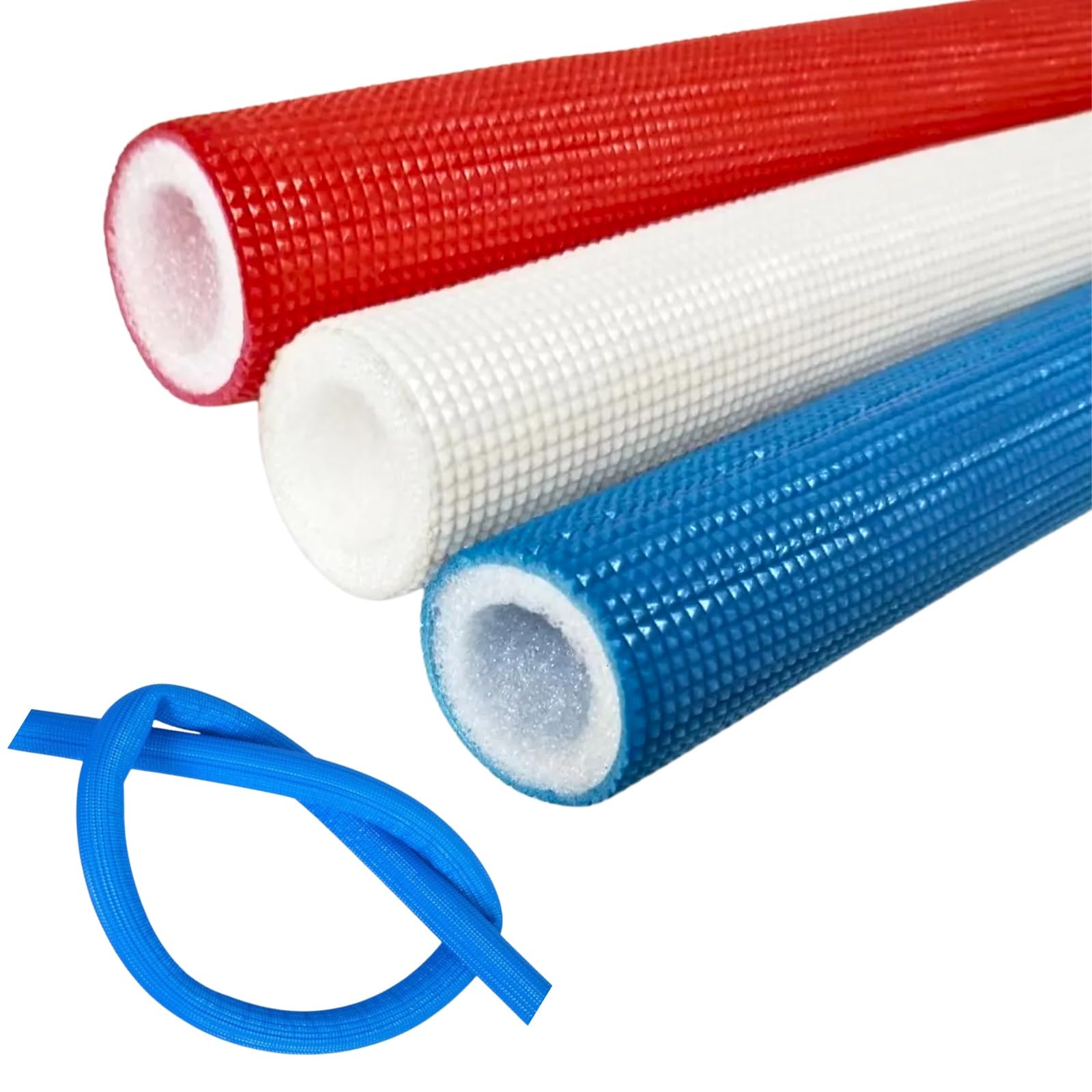 White Foam Tube Insulation Pipe Insulation Foam Tubing ID5/8 3/4" 1" 1-1/4" Elastomeric Polyethylene FoamPipe Covers, for Tubing Outdoor Water Hot Or Cold Pipes(Blue,ID 5/8"*T 0.28"*59")