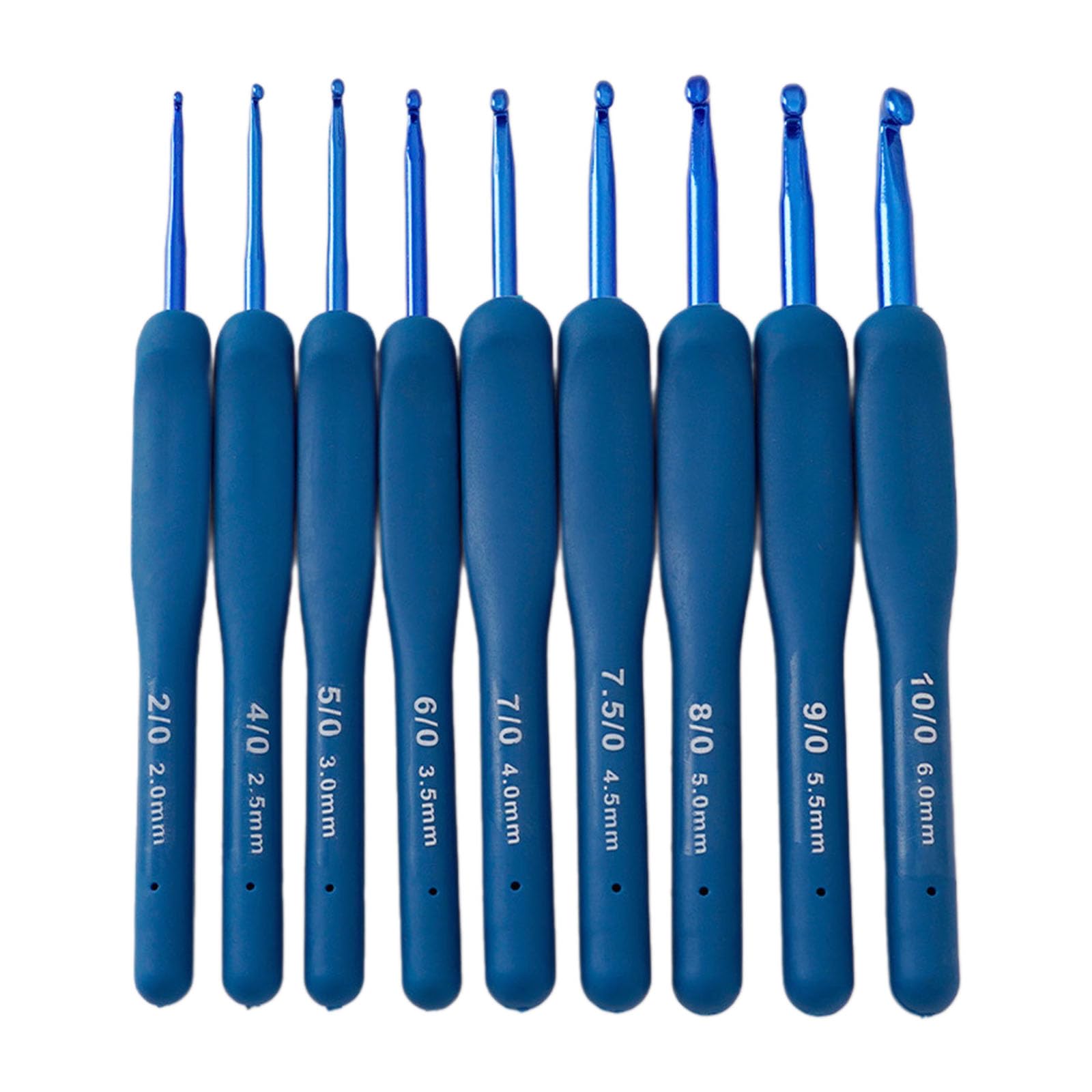 9Pcs Ergonomic Handle Crochet Hook, 2MM-6MM Ergonomic Needle Long Hook for Beginner Hobbyist Silicone Hooks