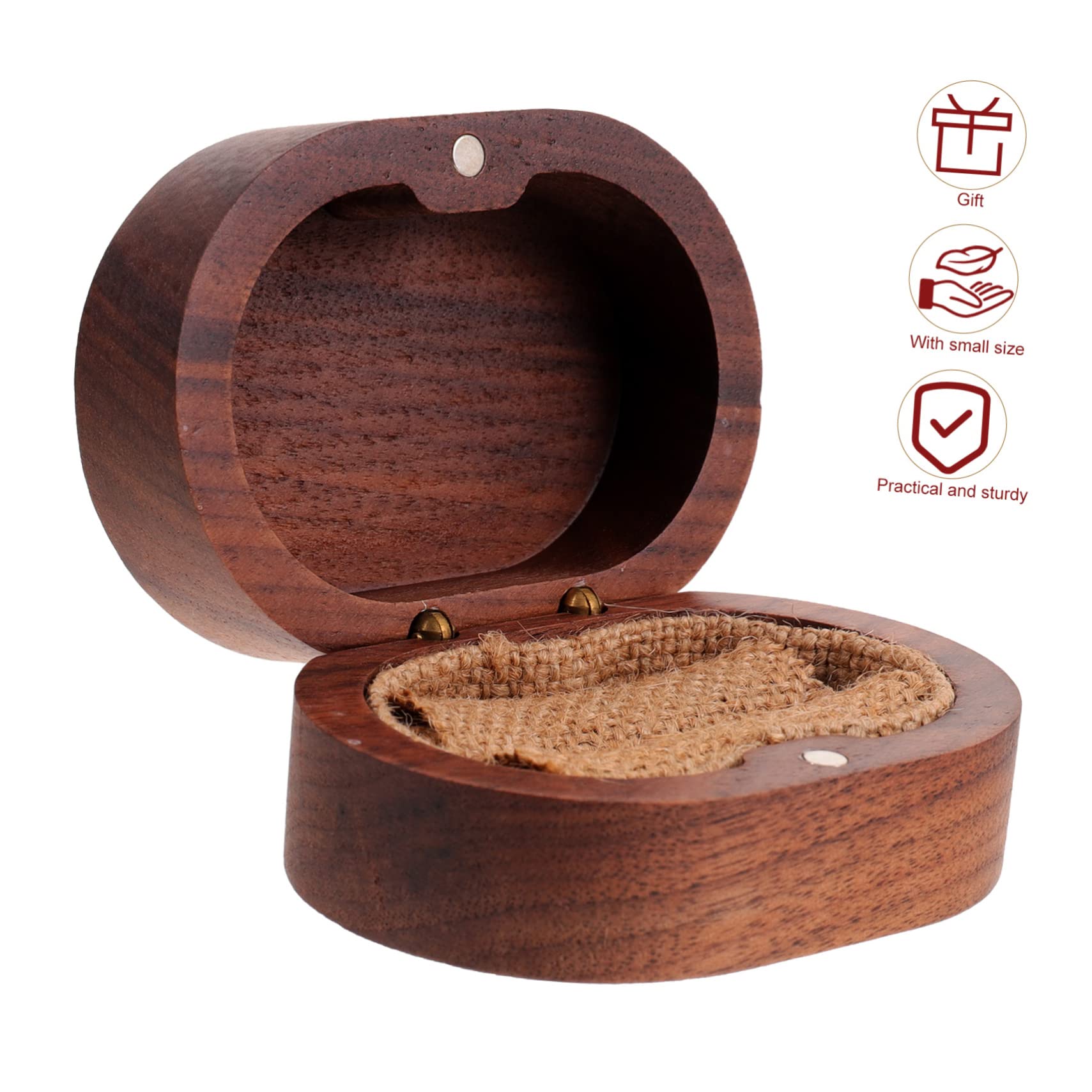 Beaupretty Lot De 4 Boîtes De Rangement Pour Bagues De Fiançailles En Bois Couleur Café