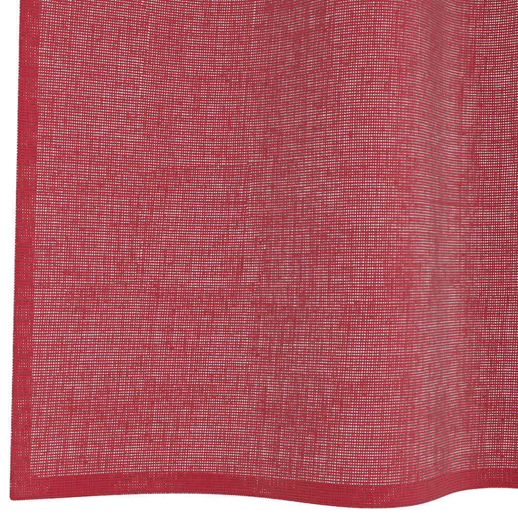 Curtains in voile con tasche per rod, 2 pezzi, rosso vinaccia, tessuto in poliestere semi-trasparente, pannelli 140 x 260 cm, sistema di filtraggio della luce per la stanza vivente, bedroom