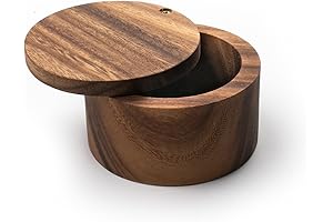 Ironwood Gourmet Premium Appalachian Collection Salt Cellar, Rich Acacia Wood