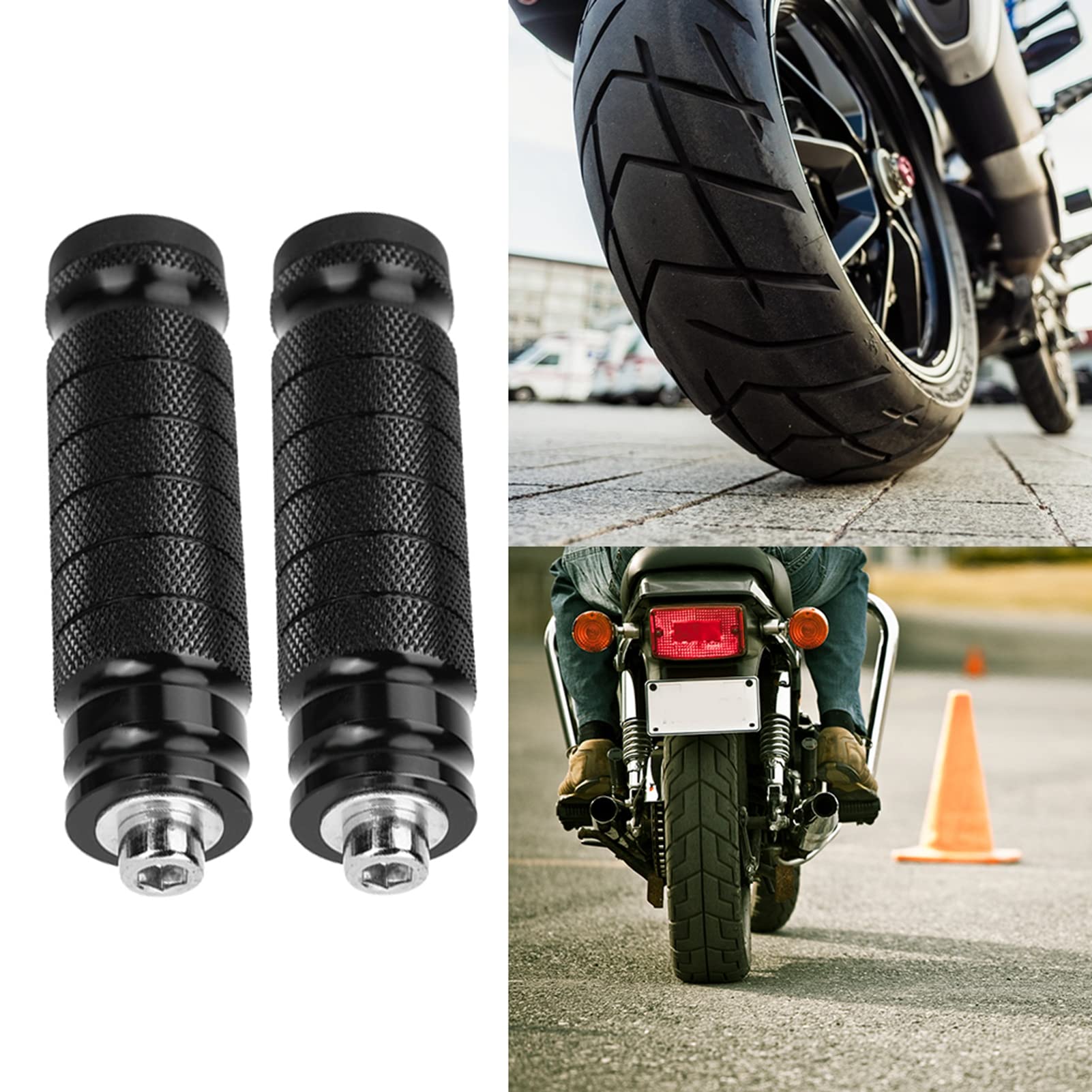 Podnóżki motocyklowe, podnóżki motocyklowe, 2 szt. CNC, tylne podnóżki motocyklowe, uniwersalne M8, antypoślizgowe, podnóżki, pedały