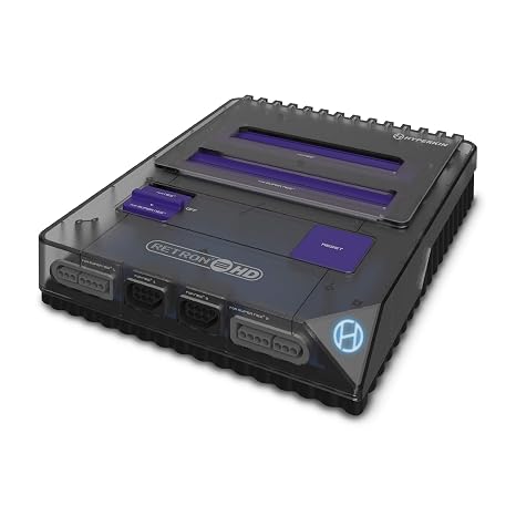 وحدة تحكم الألعاب Hyperkin RetroN 2 HD Retro تشغل خراطيش NES وSuper NES وSuper Famicom HDMI 720p Output Space Black