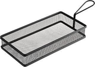 APS 40629 Servier-Frittierkorb SNACKHOLDER, Snackkorb, Edelstahl, 26 x 13 x 5 cm, schwarz