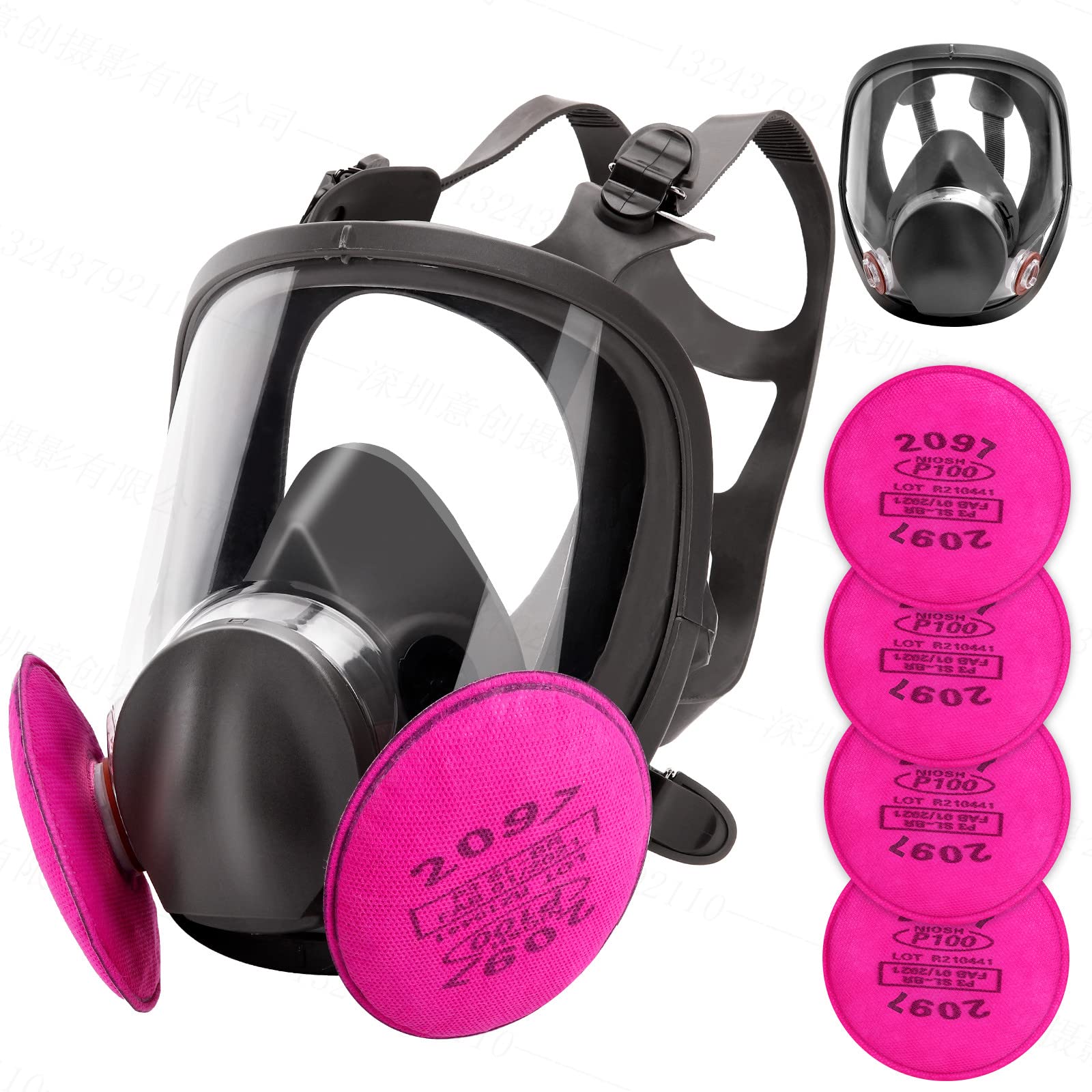 SFBOSF Respirator Mask, Reusable Face Respirators with Filters, Gas Masks Against Chemicals/Organic Vapor/Formaldehyde