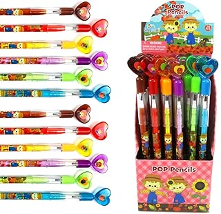 TINYMILLS 24 Pcs Fall Harvest Autumn Thanksgiving Multi Point Pencils Party Favors Goodie Bag Stuffers Carnival Prize Classroom Rewards