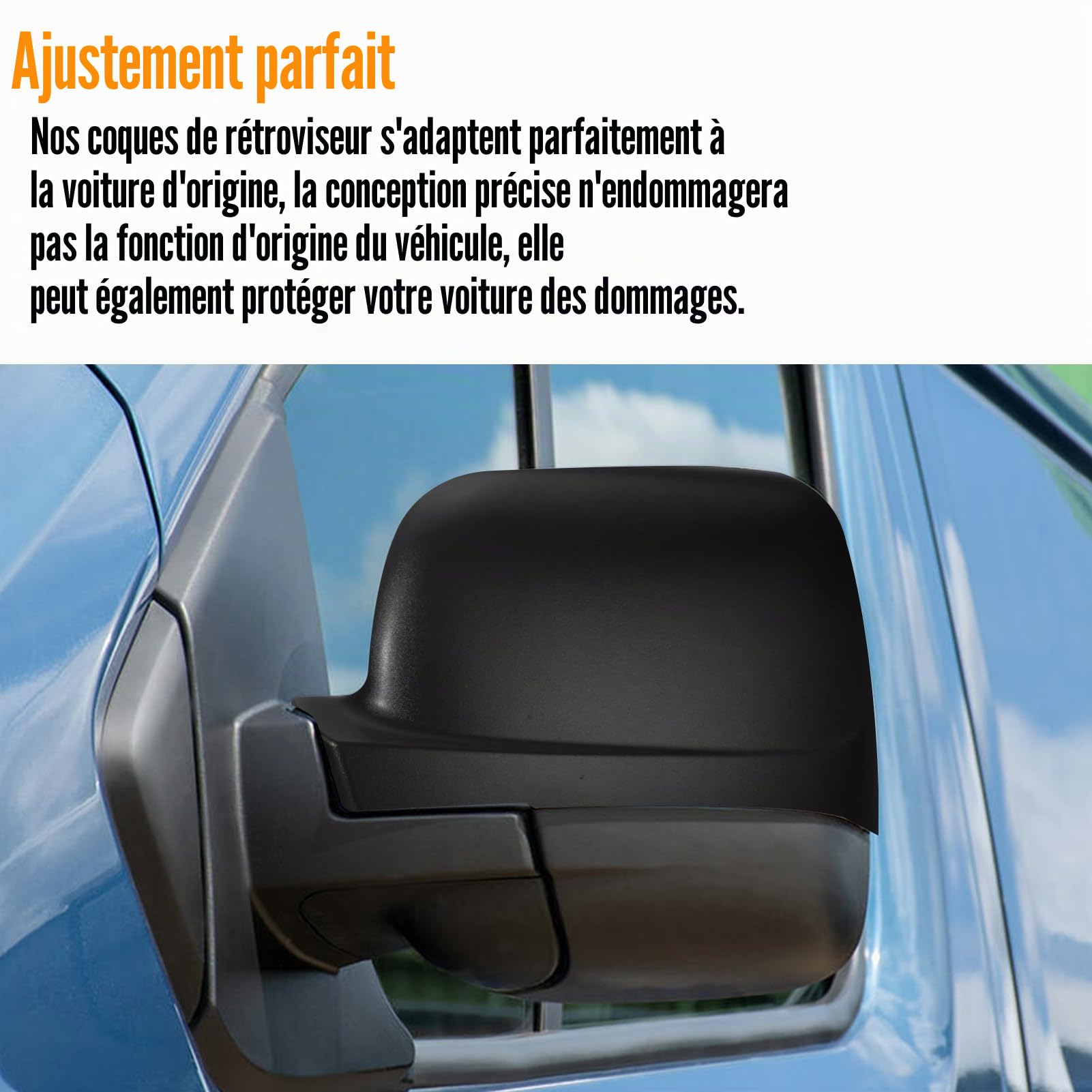 TTCR-II 2 PCS Coque de Rétroviseur Compatibles avec Trafic III X82 Boîtier de Rétroviseur 2014-2024 Première Génération Pour Vauxhall Vivaro 2014-2019 Couverture Miroir（Noir）