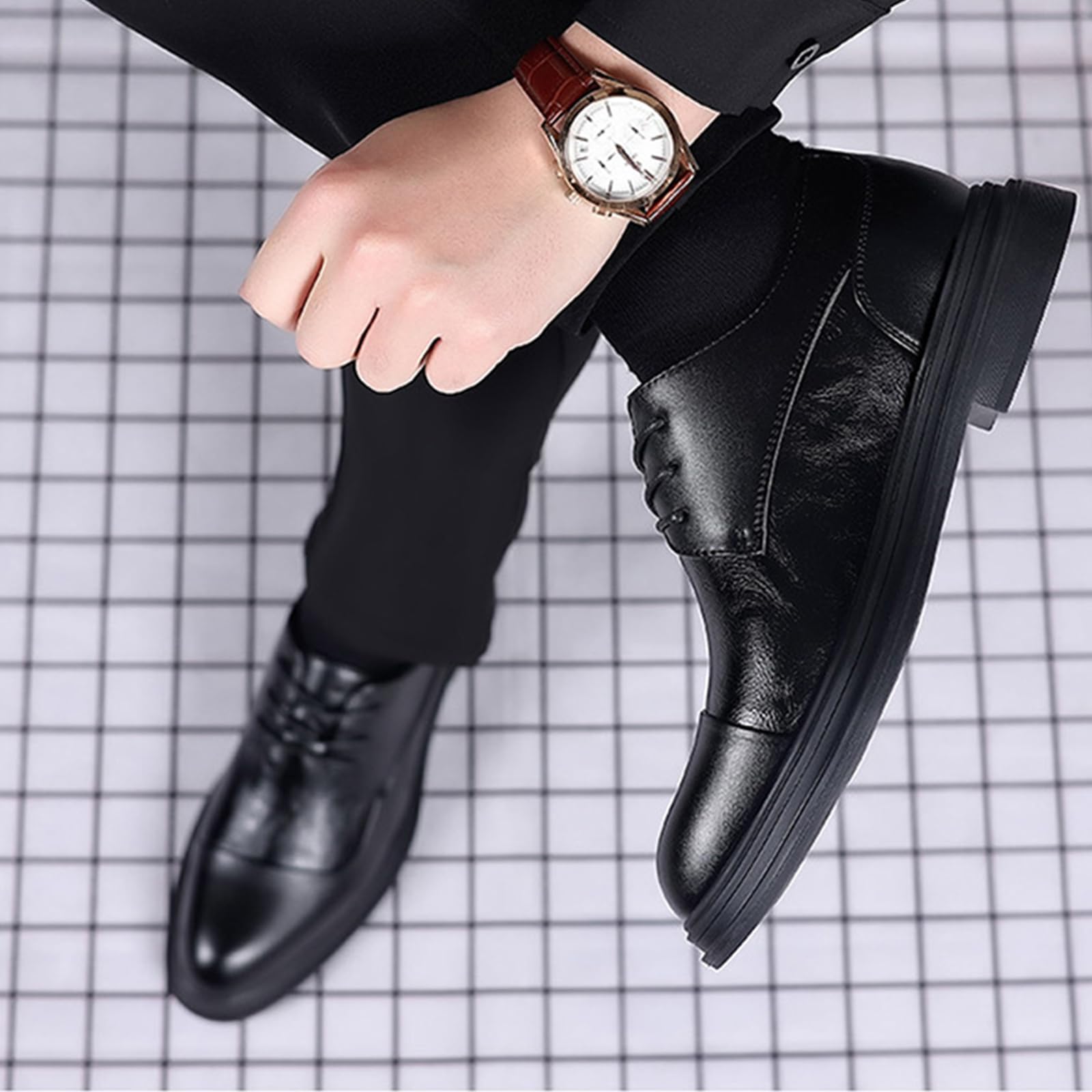 Scarpe da Sera da Uomo Scarpe da Oxford A Punta | Stringate classiche Scarpe da Formali antiscivolo Festa business matrimoni