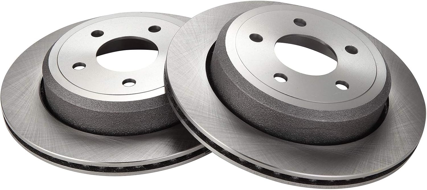 TRQ Rear Brake Rotors Set Vented Compatible with 2003-2011 Ford Crown Victoria Mercury Grand Marquis 2003-2004 Marauder