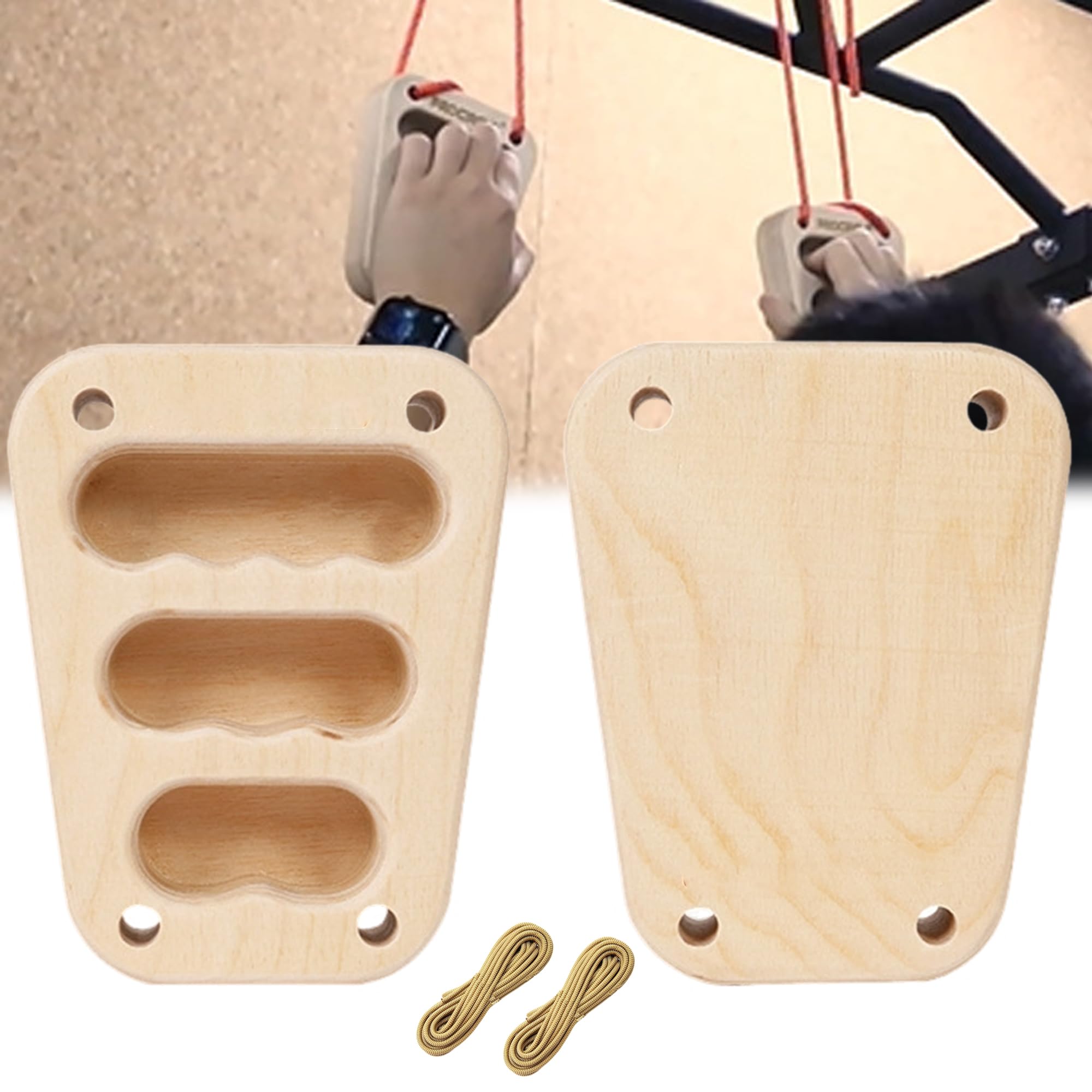 2PCS Climbing Hanging Board, Tablas De Entrenamientos para Agarres De Escalada, Aumenta Tu Fuerza y Resistencia En Los Dedos, Hangboard De Entrenamiento Portátil para Escalada