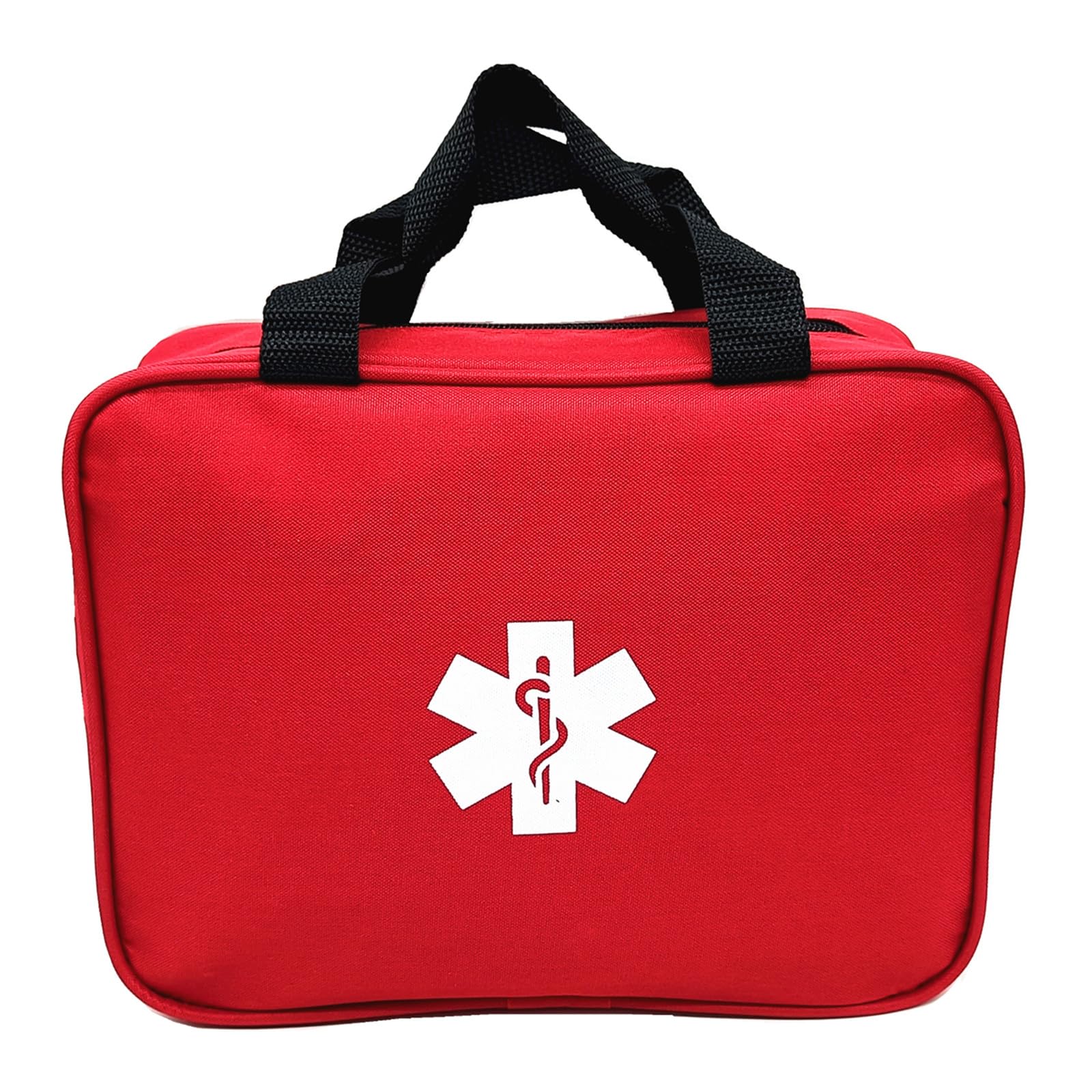 Jipemtra Red First Aid Bag Empty Travel Rescue Pouch Medical Bags First Responder Storage Compact Survival Medicine Emergency Bag for Car Home Office Kitchen Sport Outdoors (QZ) - Image 4