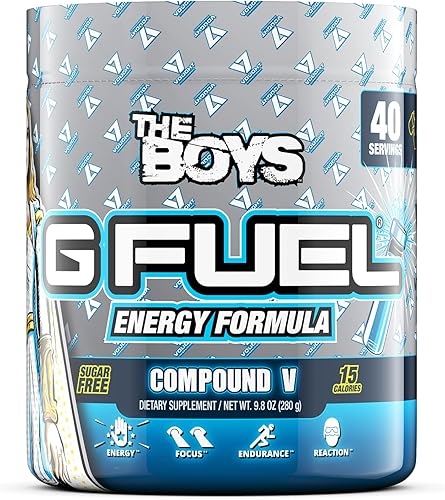 G Fuel Compound V Ginseng Citrus Berry Flavored Game Changing Elite Energy Powder, agudiza el enfoque mental y la función cognitiva, cero azúcar,