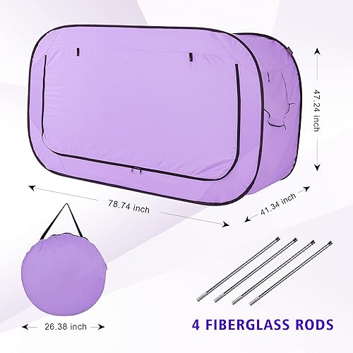 Miniatura 4 de Tienda de campaña desplegable para privacidad, para uso en interiores, toldo para cama para dormir, con puerta doble y ventana de malla mosquitera