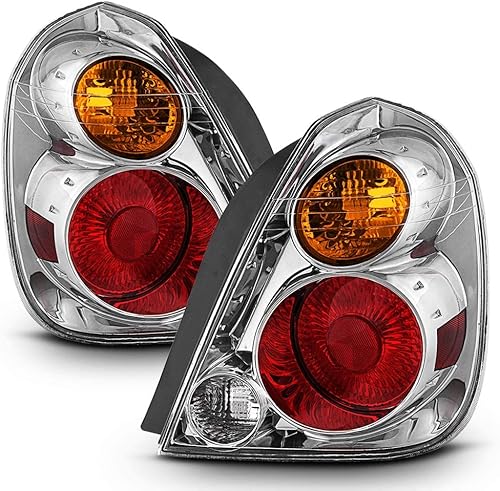 Miniatura 1 de ACANII - Para Nissan Altima 2002-2006 carcasa cromada luces traseras de freno trasero reemplazo lado conductor y pasajero