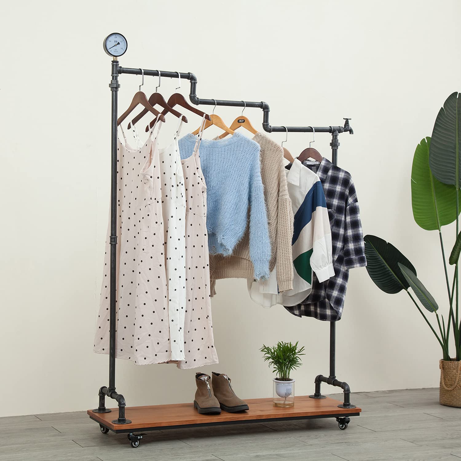 Buy WGX Design For You Industrial Pipe Clothing Rack Wood Garment Rack
