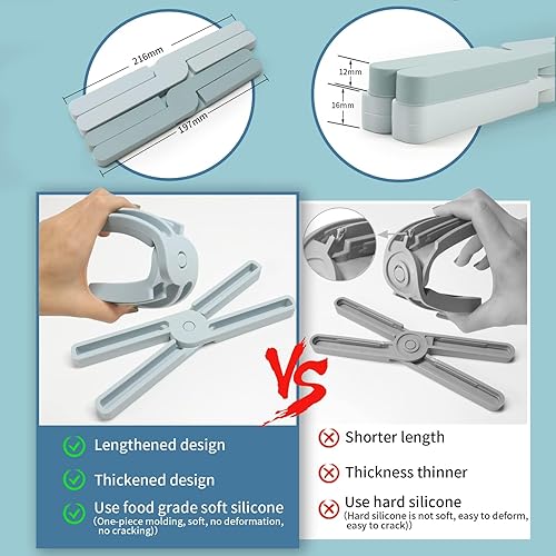 Miniatura 3 de Paquete de 3 salvamanteles plegables de silicona resistentes al calor, salvamanteles plegables para ollas y sartenes calientes, antideslizantes,