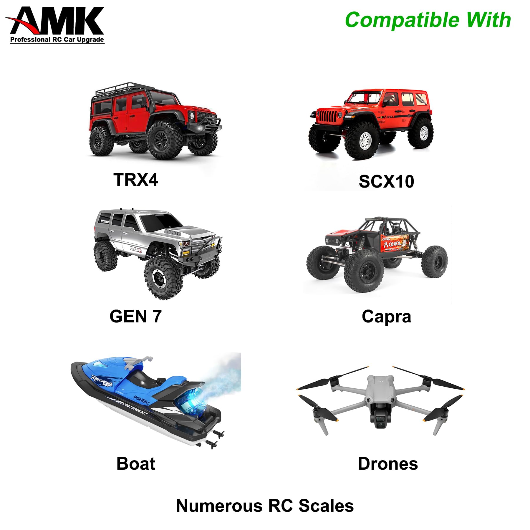 AMK 6Pcs Nylon Battery Tray Sticky Back Tape Hook and Loop Fastener with 20Pcs Plastic Zip Ties Wire Wraps for 1/24 1/18 RC Car 1/10 Scale Accessories