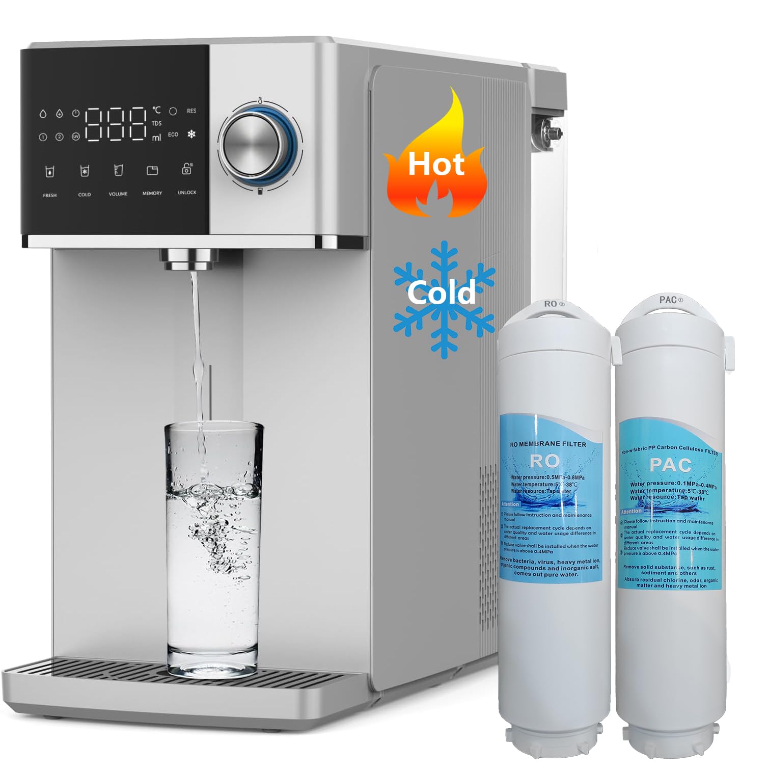 Reverse Osmosis System Countertop Water Filter Instant Hot Ro