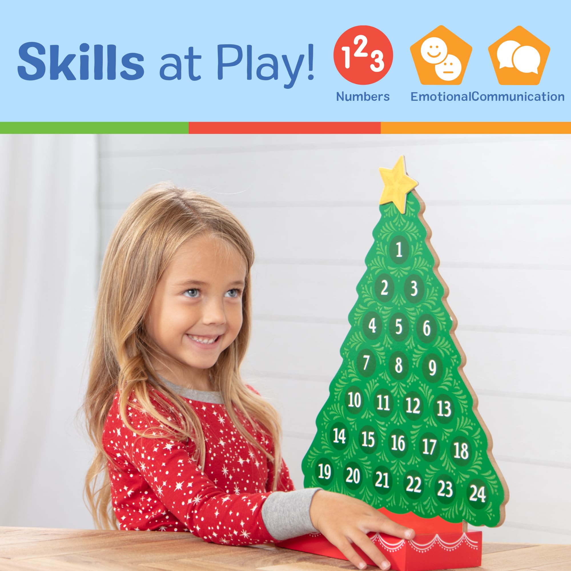 Melissa & Doug Countdown to Christmas Wooden Advent Calendar - Magnetic Tree 25 Magnets product thumbnail 7
