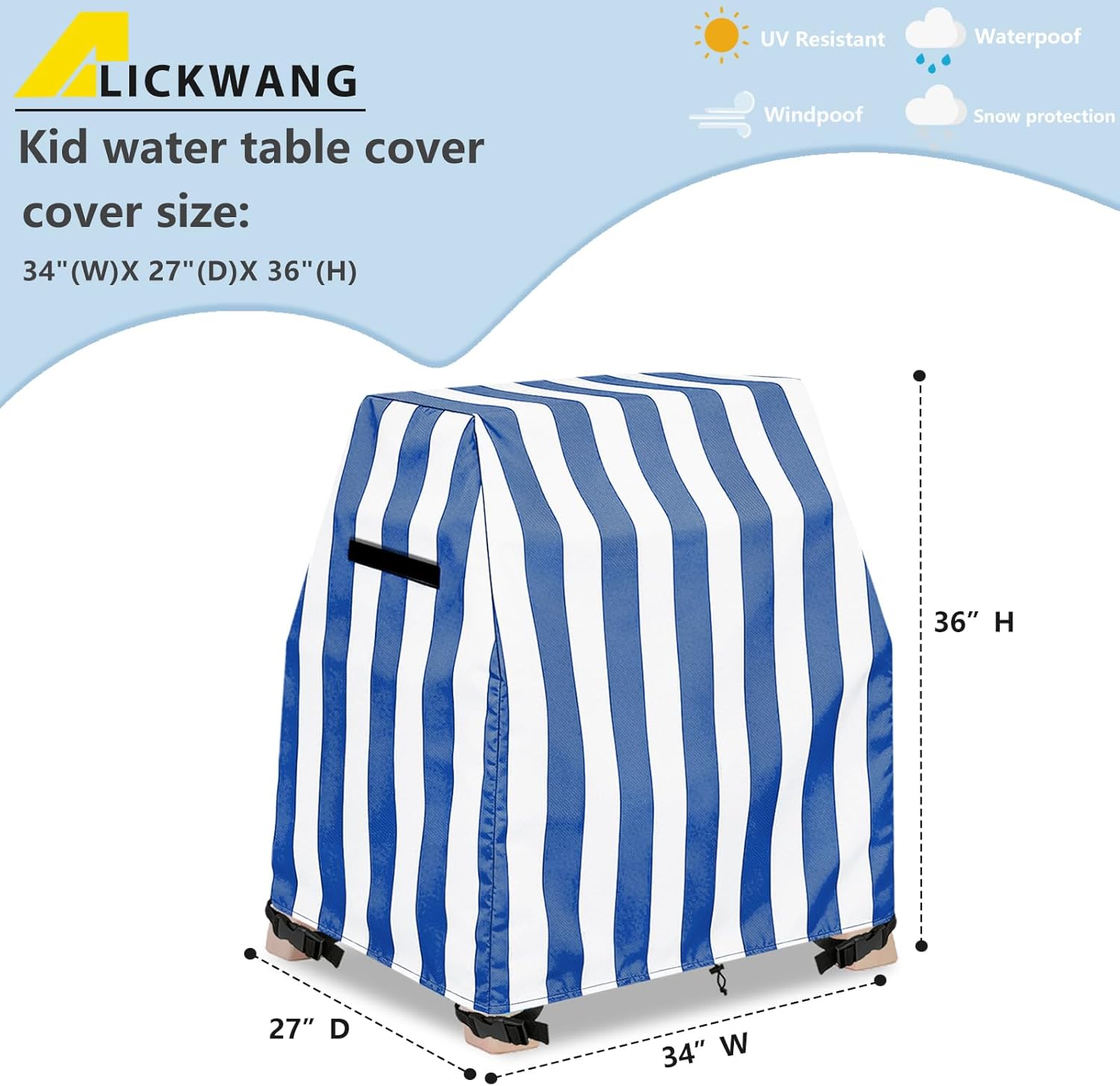 AIickwang Kids Water Table Cover for Step2 Rain Showers & Flow Water Table, Waterproof Dustproof Anti-UV Outdoor Toddler Activity Table Cover,Blue
