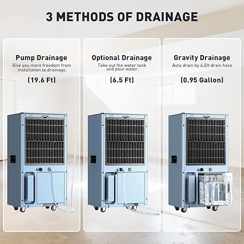Miniatura 4 de Deshumidificador máximo de 260P para el hogar con bomba, deshumidificadores comerciales 198PPD, hasta 2,600 pies cuadrados, certificado Energy Star,