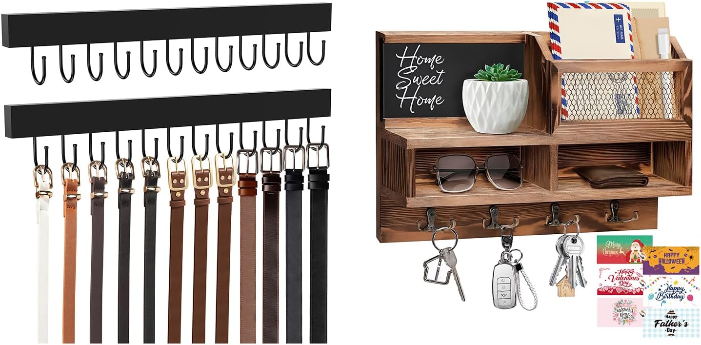 Mail and Key Organizer Type 1 and Wooden Belt Hanger