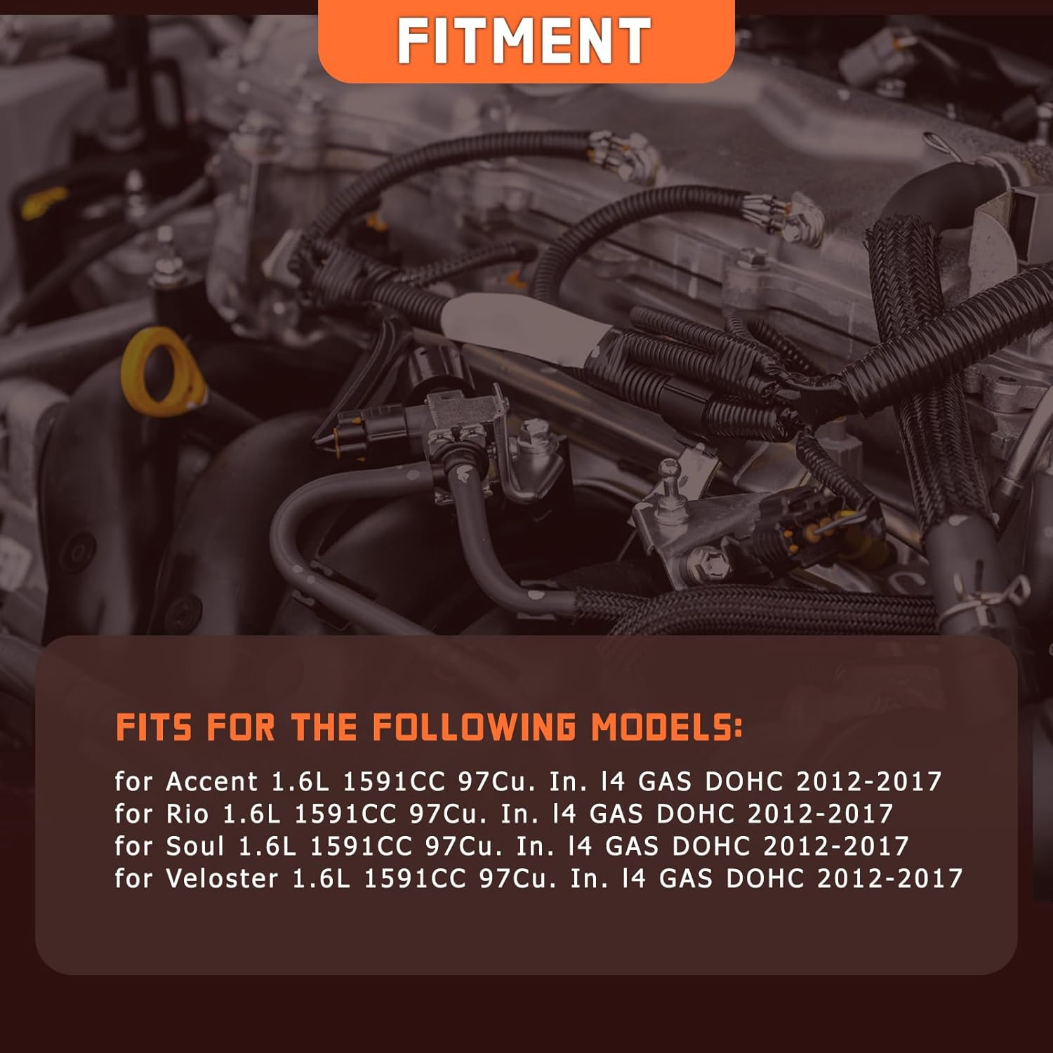 23041-2B600 4pcs Engine Piston & Rings Kit Applied for Hyun-dai K-ia Accent Rio 1.6L DOHC 2012-2016 Aftermarket Parts Replace # 23041-2B610, 23041-2B620