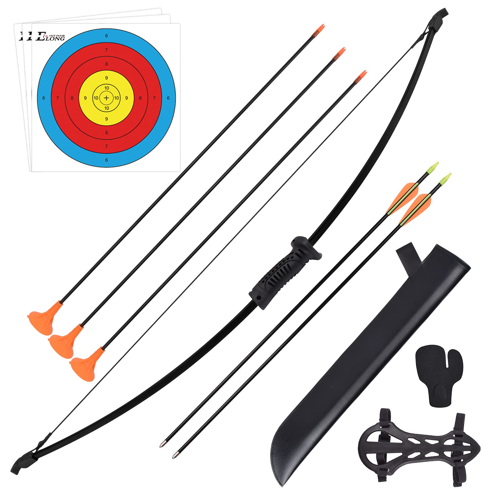 Buy Elong Youth Recurve Bow and Arrow Set Outdoor with Quiver Children