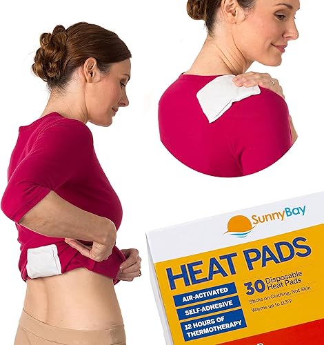 SunnyBay Parches adhesivos para aliviar el dolor de cuello, rodilla y espalda superior o baja, almohadillas de calor activadas por aire para