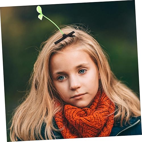 Miniatura 9 de FOMIYES Accesorios para el cabello para niñas, 30 unidades, pinzas para el pelo de plantas de simulación, brotes de frijoles, pinzas para el cabello