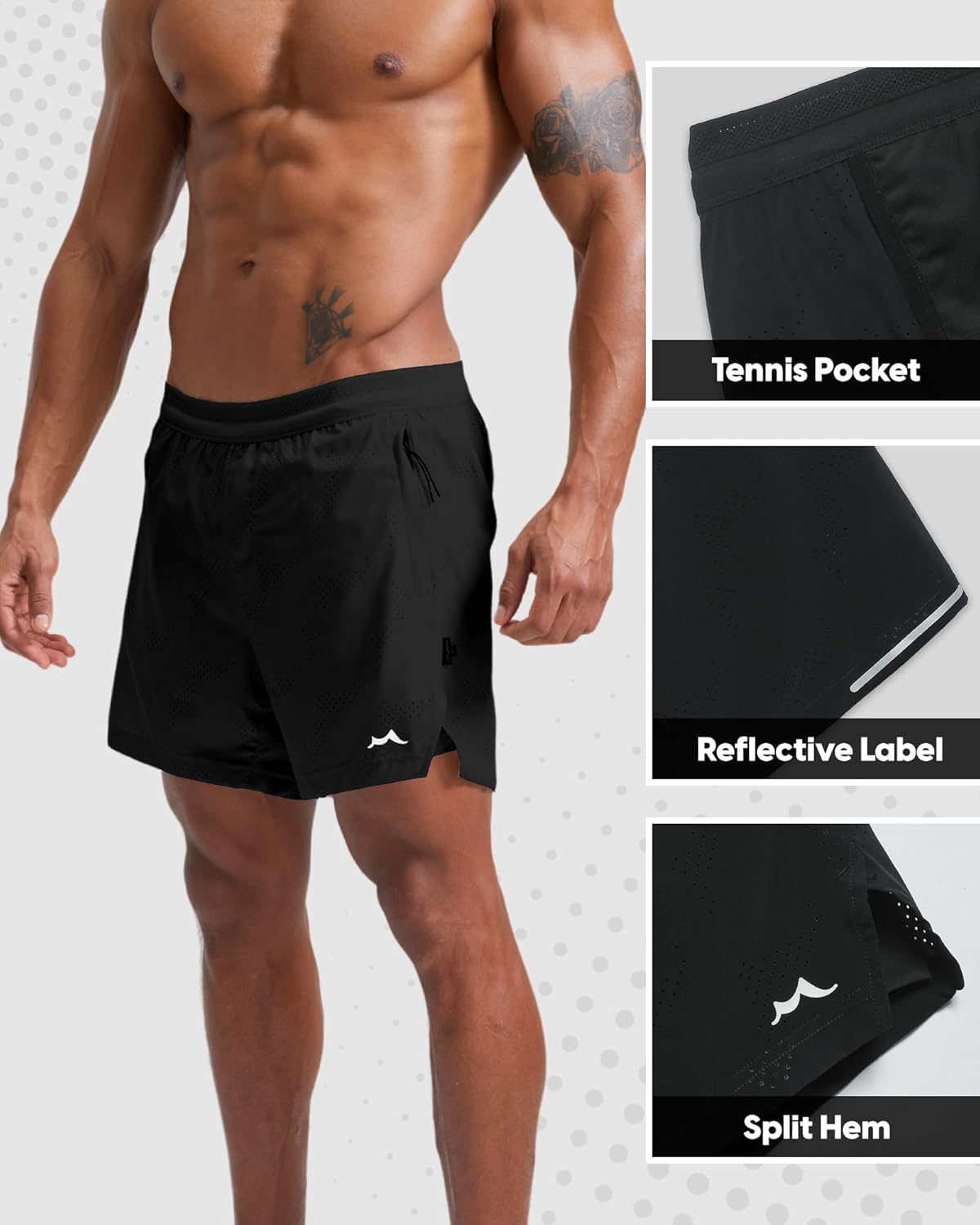 maamgic Men's 2 in 1 Gym Shorts 5 Inch Athletic Tennis Shorts Stretch Workout Running Shorts with Liner - Image 5