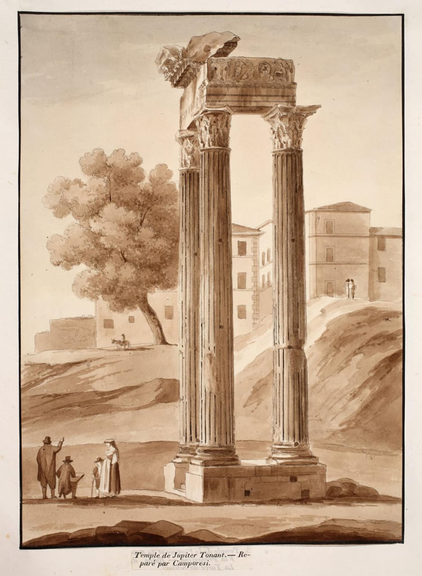 HRJUBWREE Famous Paintings Pictures Artwork Picture the Temple of Jupiter Tonans Restored by Agostino Tofanelli Photo Wall Print for Home Decor 60x90cm
