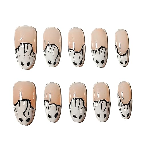 Miniatura 15 de Sun&Beam Nails Uñas a presión hechas a mano, medianas y largas, almendra, ovalada, azul, blanco, concha, punta falsa, diseño 3D, encantos lindos