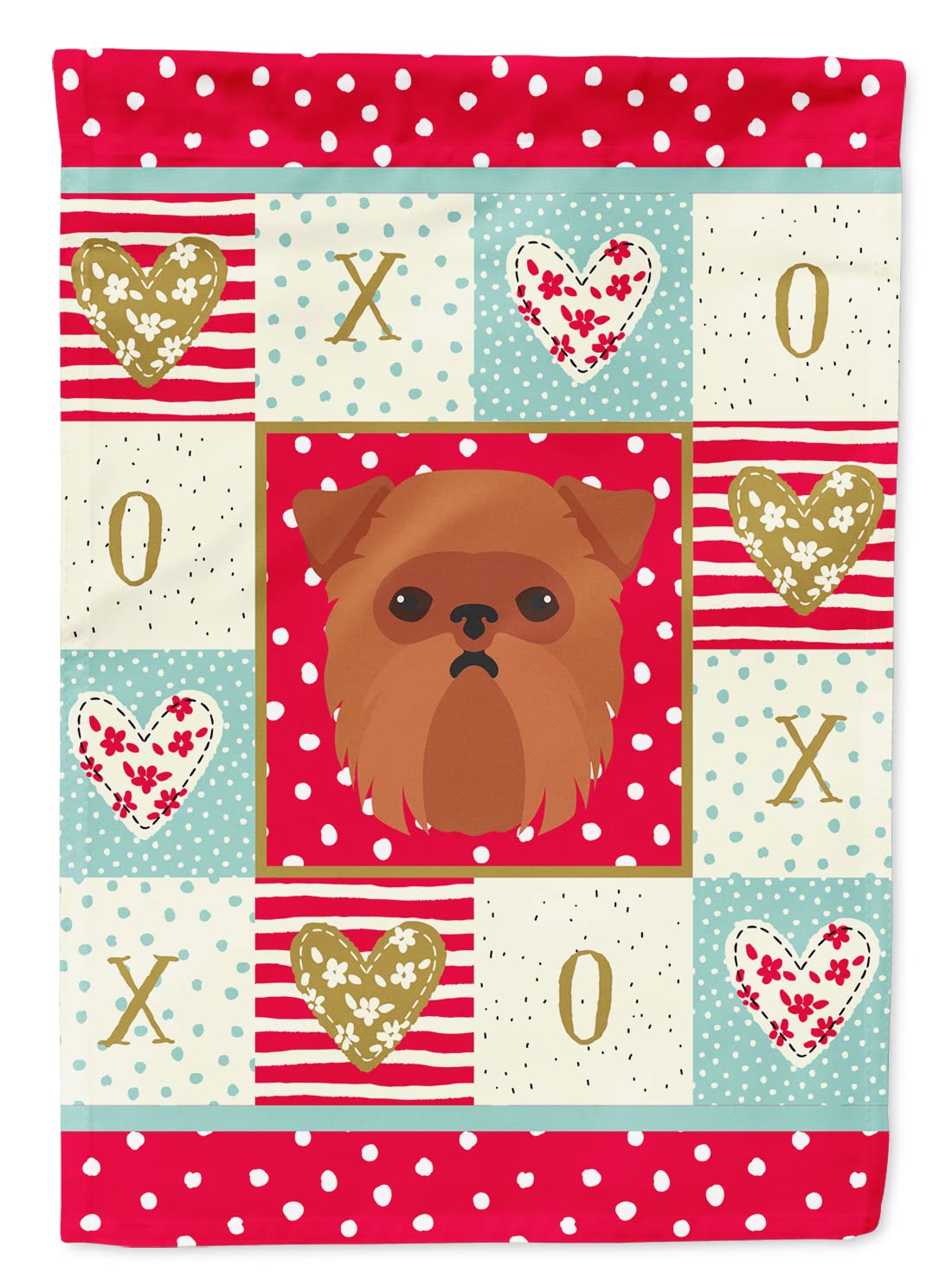 Drapeau Brussels Griffon grand format en toile pour mât de maison