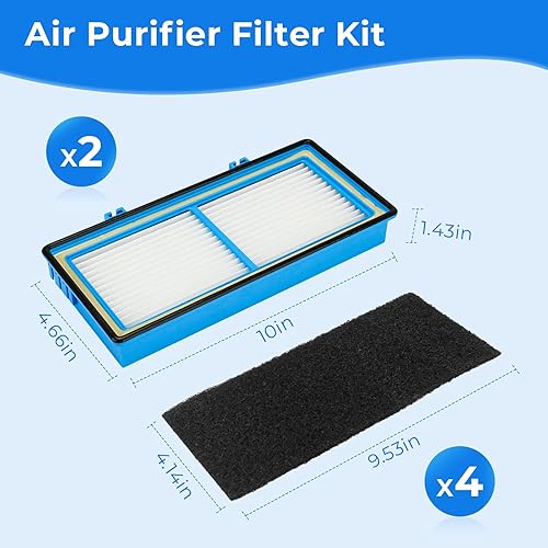 Miniatura 3 de Ximoon HAPF30AT - Filtro HEPA de repuesto para filtros purificadores de aire Holmes AER1 para filtro de aire Bionaire, 2 filtros HEPA + 4 filtros de