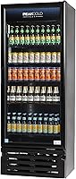 Vista 46 de PEAKCOLD+ 2-Door Upright Display Refrigerator - 25.7 Cubic Ft Energy Efficient Black Merchandiser Refrigerator With Glass Doors, White Interior &