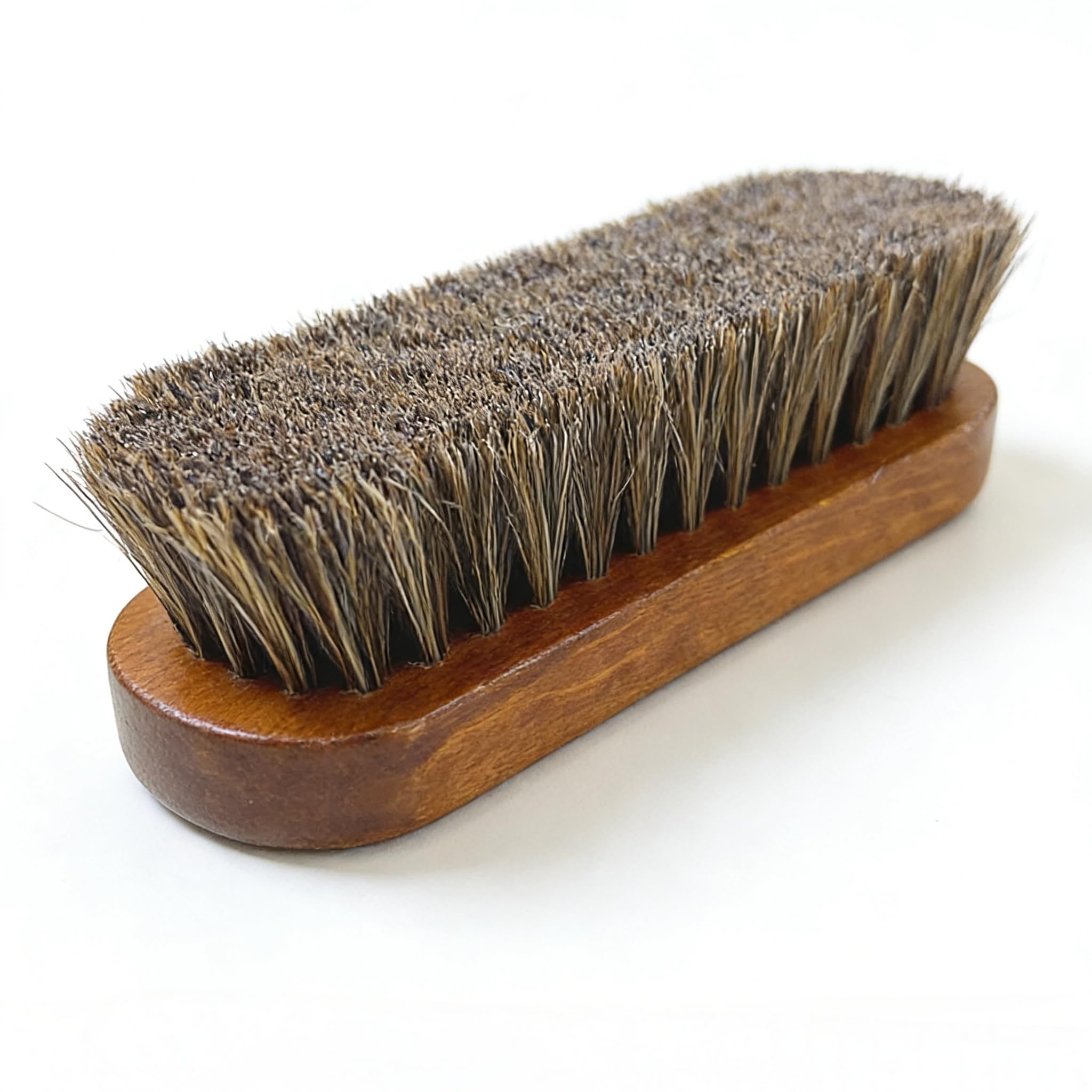 Premium Horsehair Leather Brush, QIANSSE Gentle Shoe Brush Suede Brush for Shoes Ideal Shoe Polish Brushes for Car Interiors Sofas Upholstery Alcantara Vegan Leather