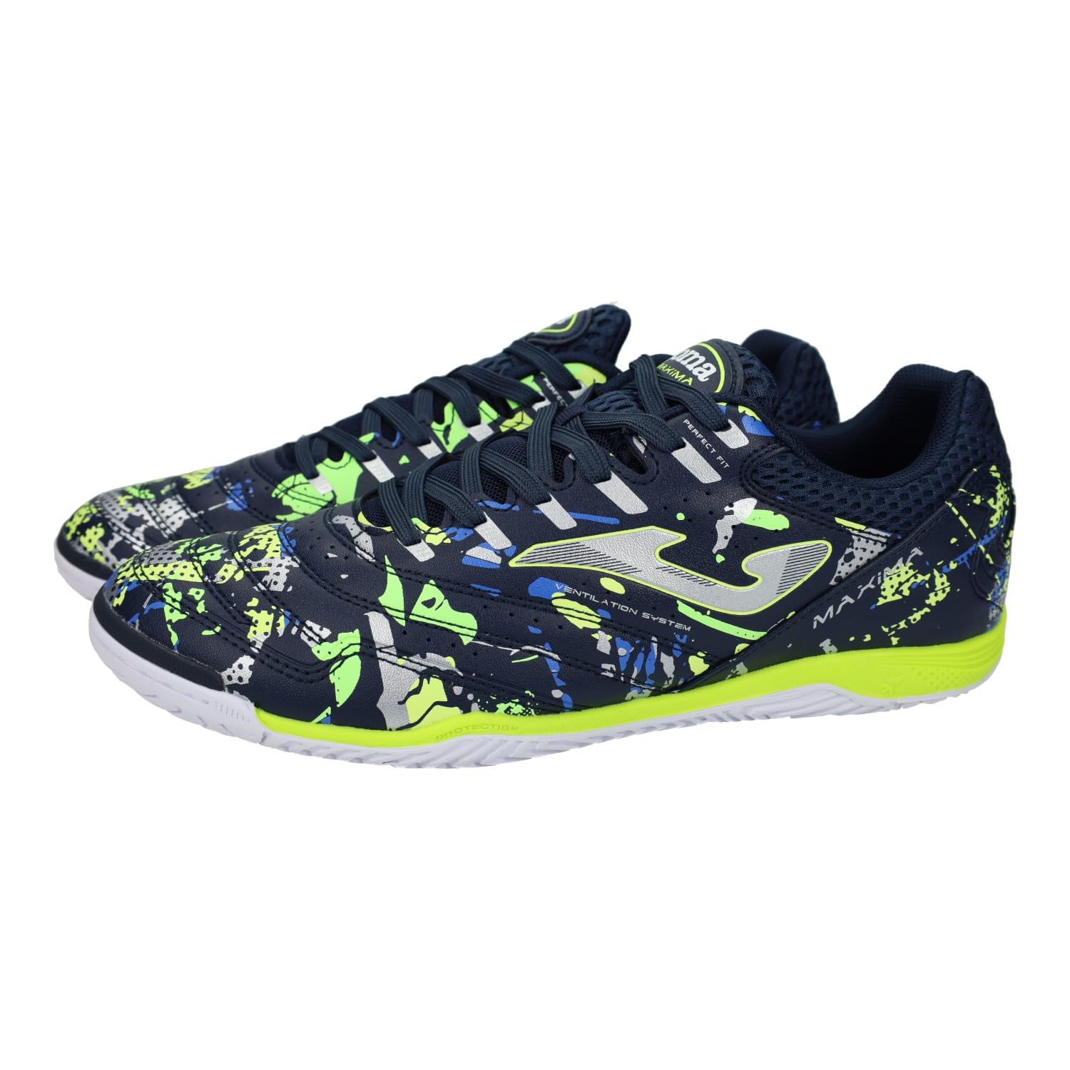 Joma MAXS2433IN Deportivas para Hombres, Color Azul Marino, Ideales para Jugar al fútbol, Sistema de ventilación, Hechas Hombre Deportivos Marino 44