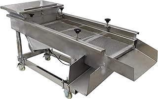 TECHTONGDA Straight Vibrating Sieve Screen Shaker Electric Linear Sifter Machine Stainless Steel One Layer One Motor 6mm Screen Size 16Ã—47inch 220V