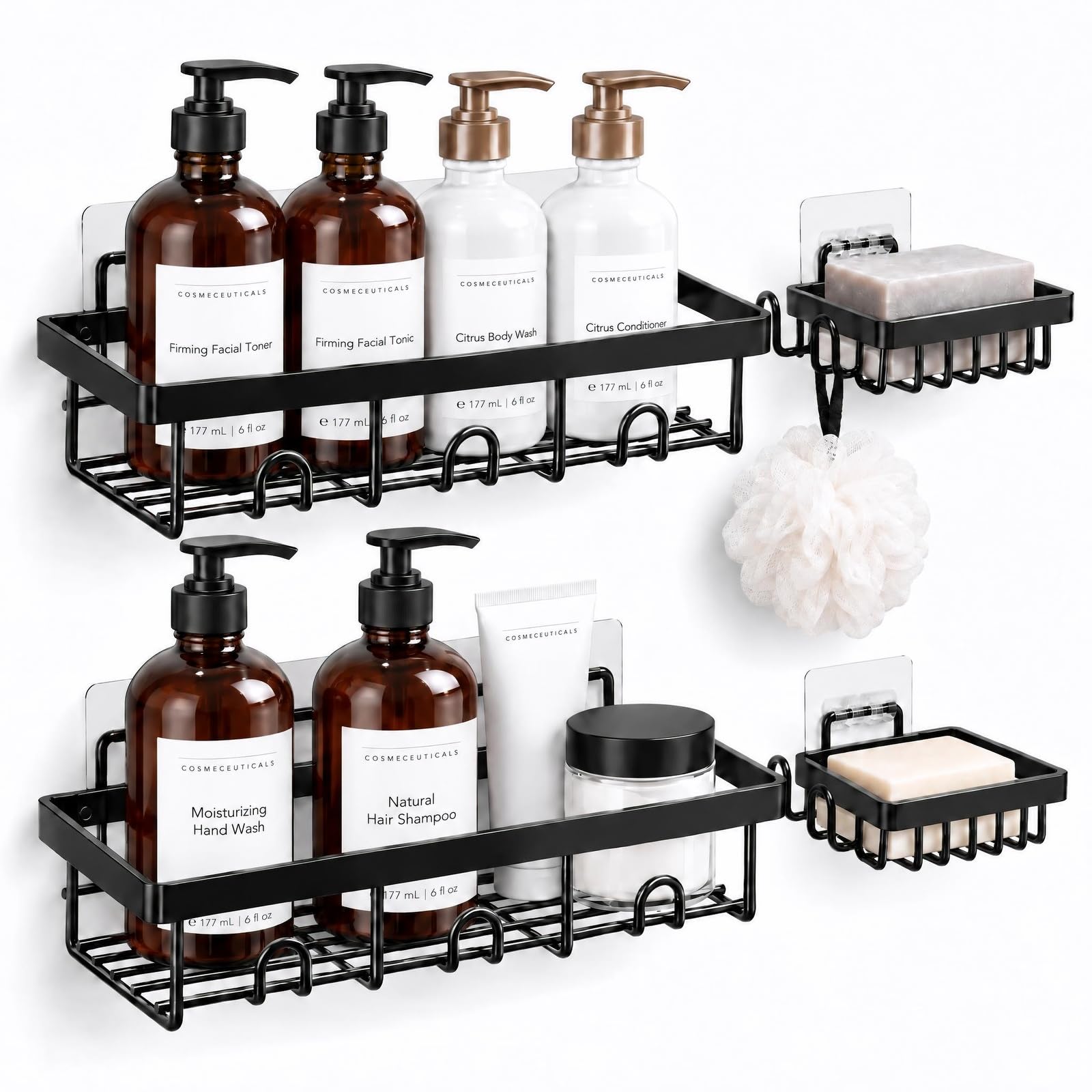 YAWSOUP Shower Shelves Review: Adhesive 4-Pack Caddy Organizer for Rentals and Small Bathrooms