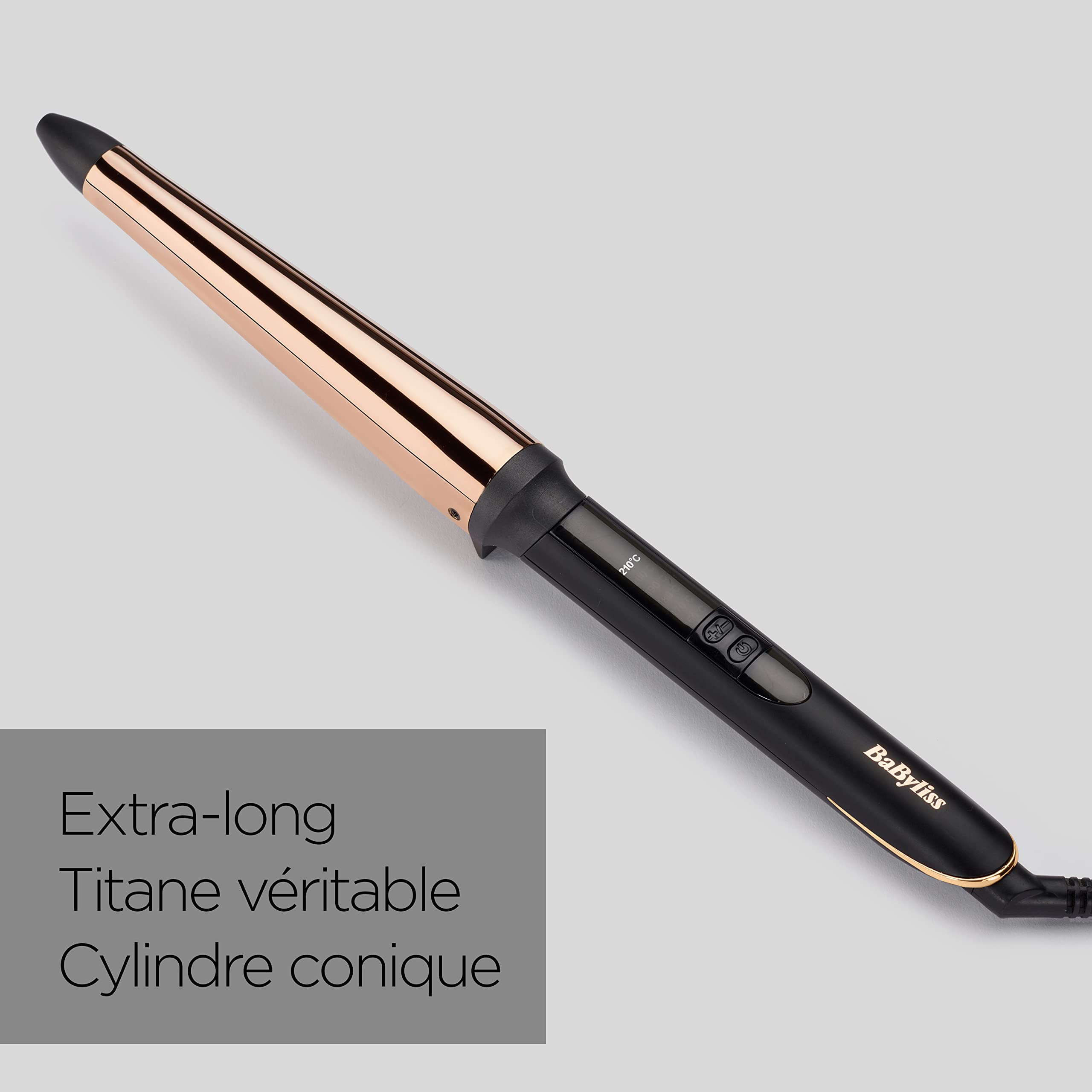 BaByliss - C458E - Boucleur Salon Brilliance Conical pour réaliser rapidement des boucles naturelles